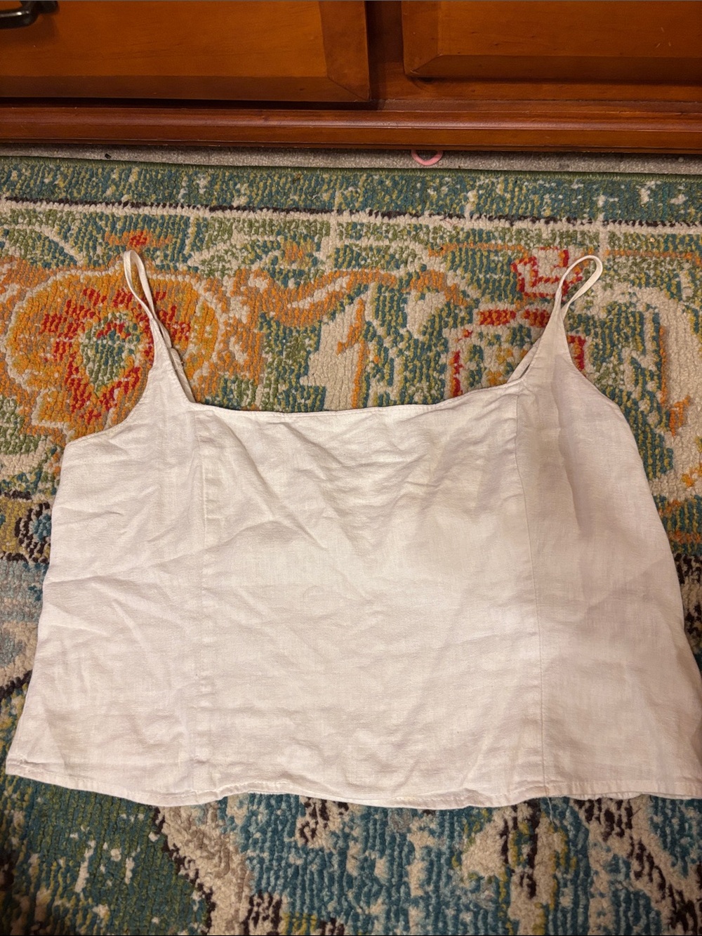 Abercrombie & Fitch Cream Linen Spaghetti Strap Cami